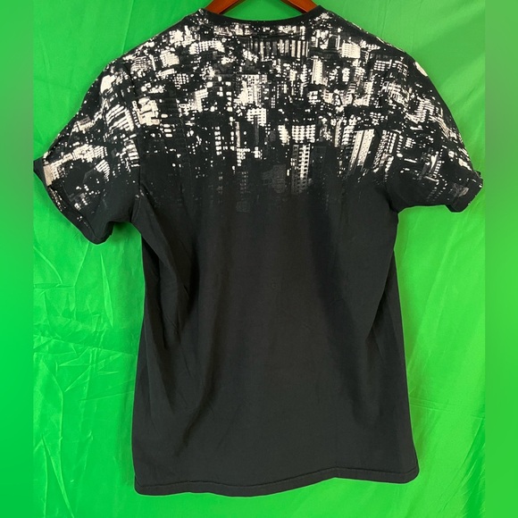 Adidas short sleeve t-shirt, black white white design, adult size medium, used - Picture 3 of 4